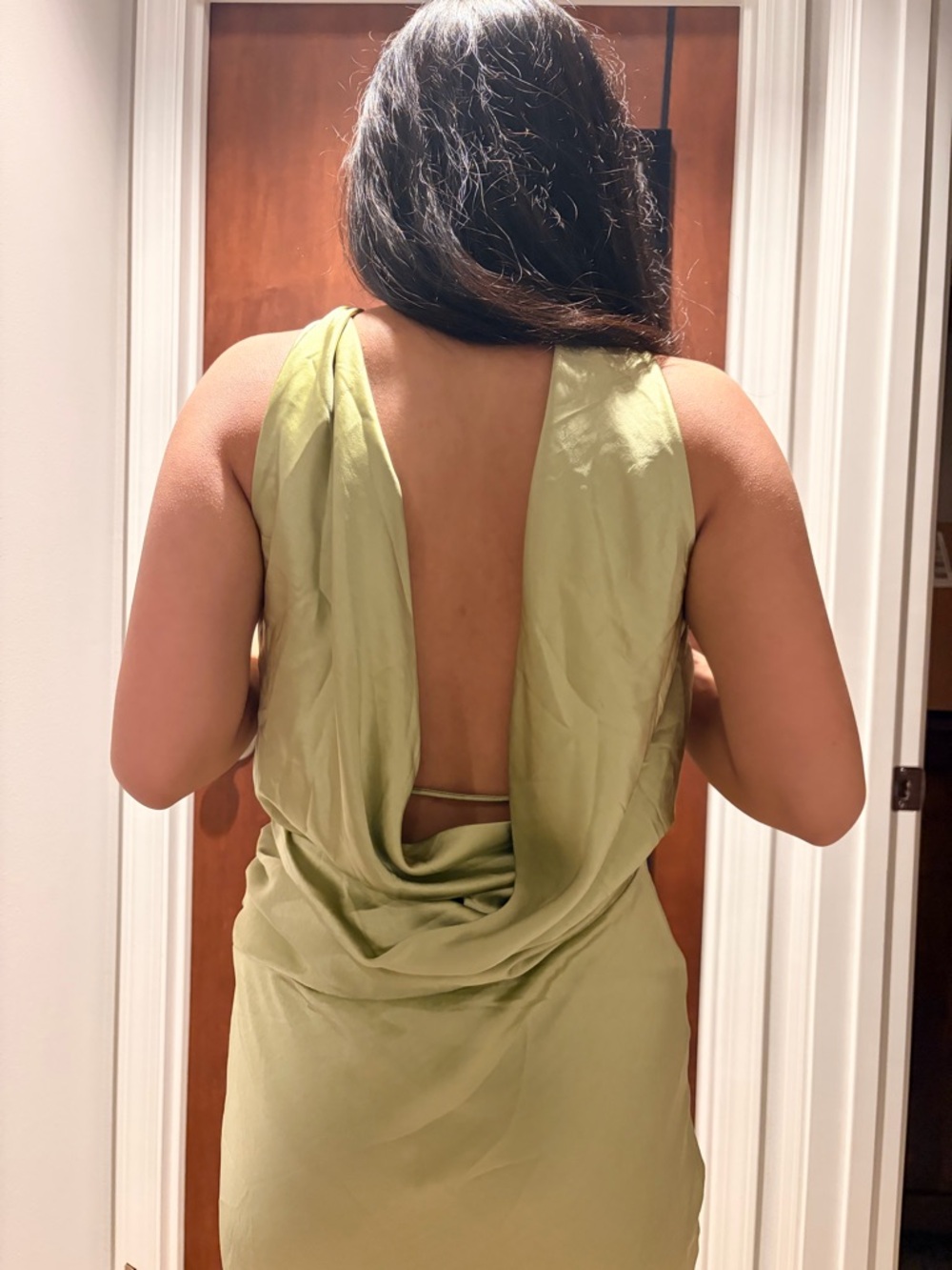 Damsel Reverse Halter Maxi Dress | Pistachio - Picture 4 of 4